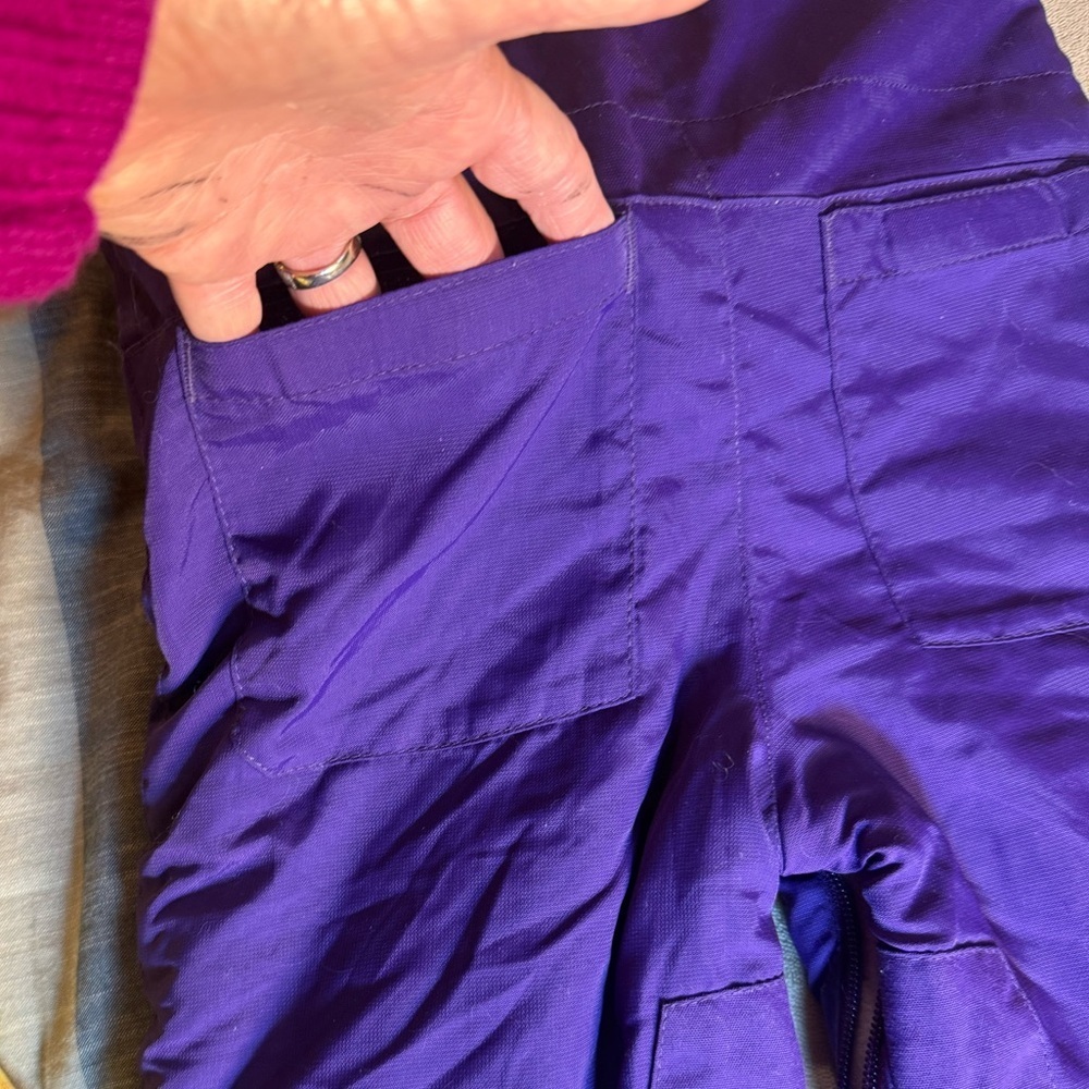 1989 Place Kids Purple Quilted Snow Bib Ski Pants Size 24M - Picture 6 of 11